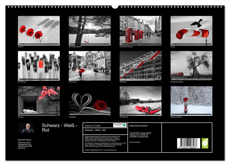 Schwarz - Weiß - Rot (CALVENDO Premium Wandkalender 2026)