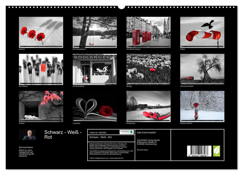 Schwarz - Weiß - Rot (CALVENDO Premium Wandkalender 2026)