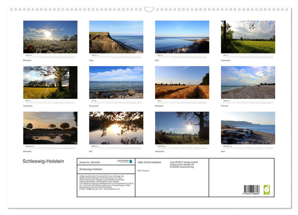 Schleswig-Holstein (CALVENDO Wandkalender 2026)
