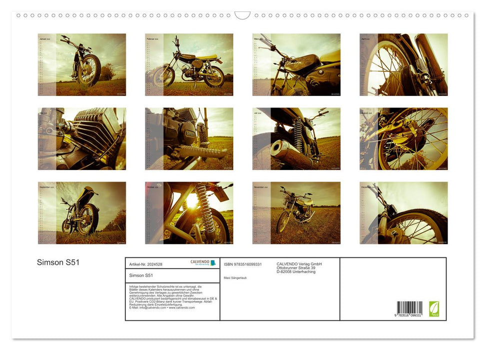 Simson S51 (CALVENDO Wandkalender 2026)