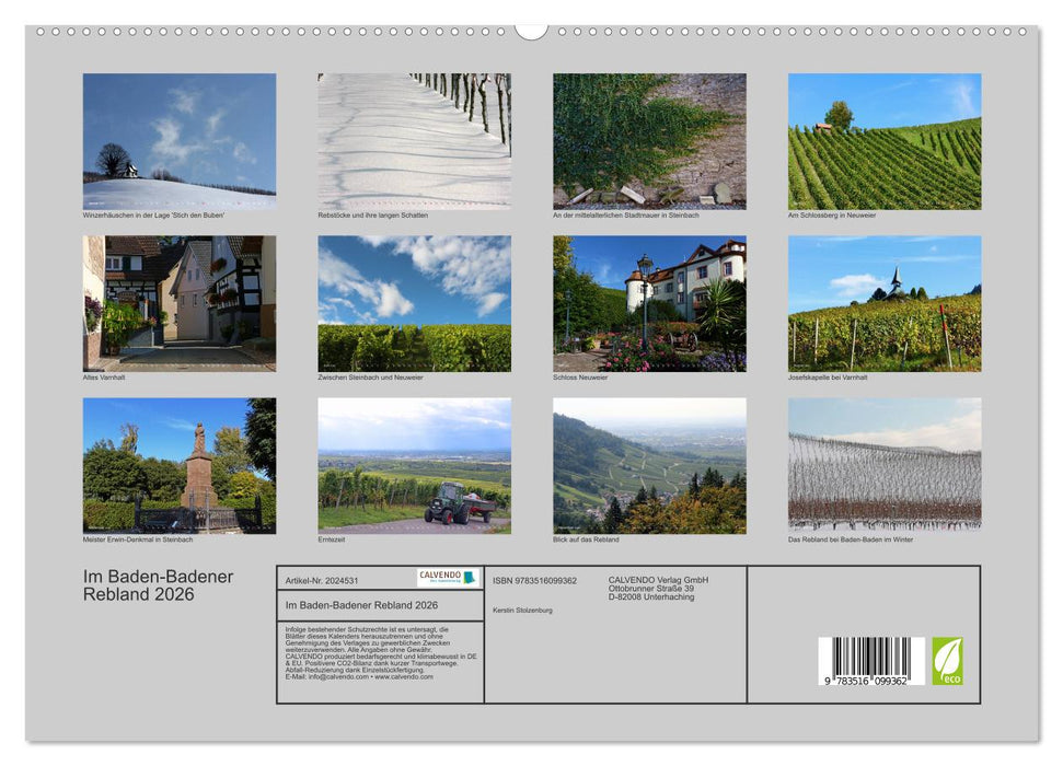 Im Baden-Badener Rebland 2026 (CALVENDO Premium Wandkalender 2026)