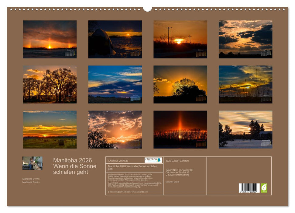 Manitoba 2026 Wenn die Sonne schlafen geht (CALVENDO Wandkalender 2026)