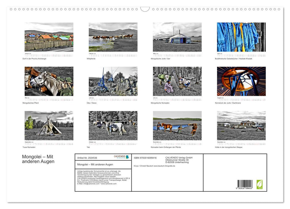 Mongolei – Mit anderen Augen (CALVENDO Wandkalender 2026)