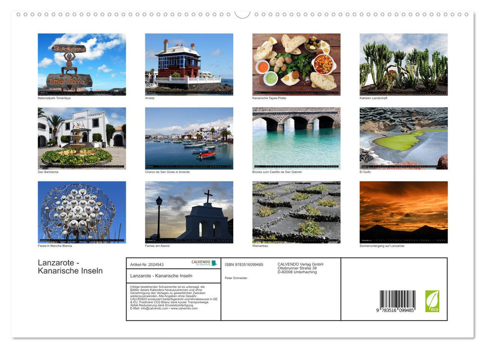 Lanzarote - Kanarische Inseln (CALVENDO Premium Wandkalender 2026)