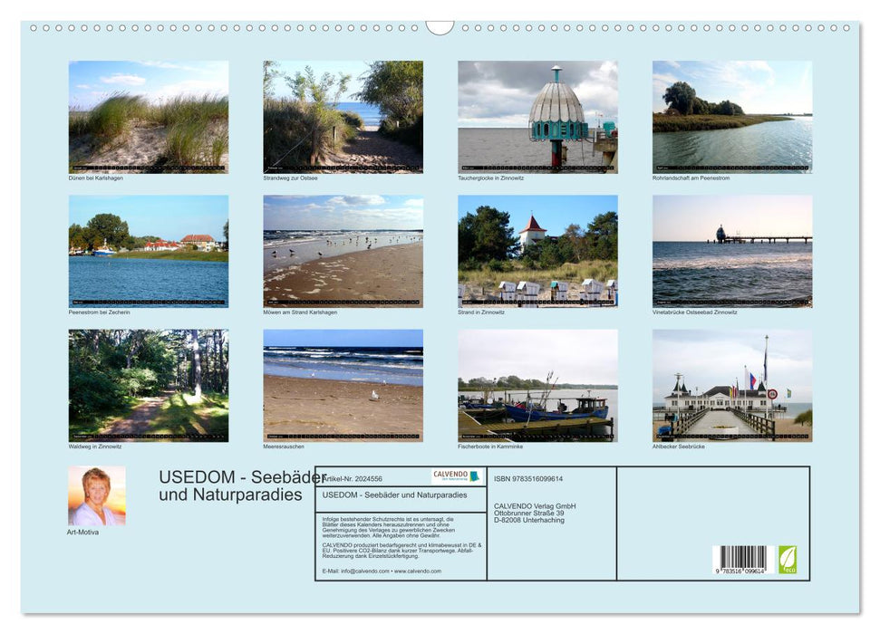 USEDOM - Seebäder und Naturparadies (CALVENDO Wandkalender 2026)
