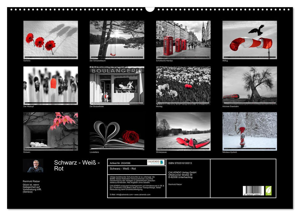 Schwarz - Weiß - Rot (CALVENDO Wandkalender 2026)
