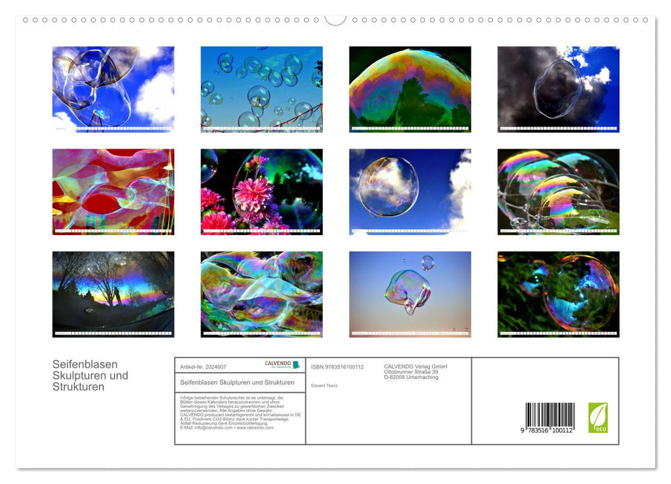 Seifenblasen Skulpturen und Strukturen (CALVENDO Premium Wandkalender 2026)
