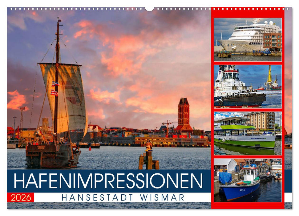 Hansestadt Wismar - Hafenimpressionen (CALVENDO Wandkalender 2026)