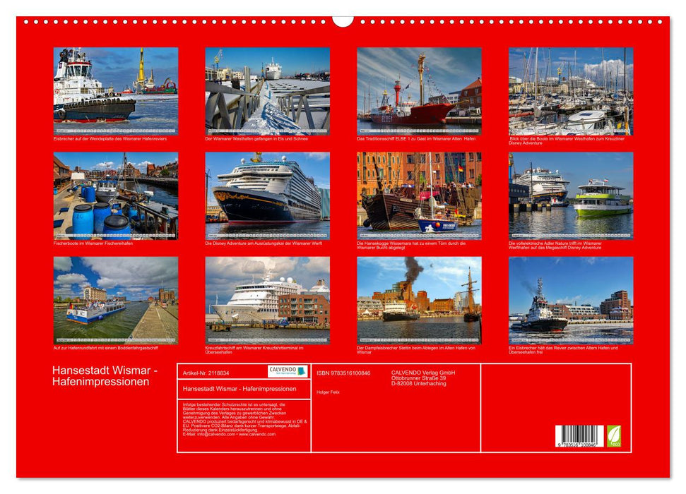 Hansestadt Wismar - Hafenimpressionen (CALVENDO Wandkalender 2026)
