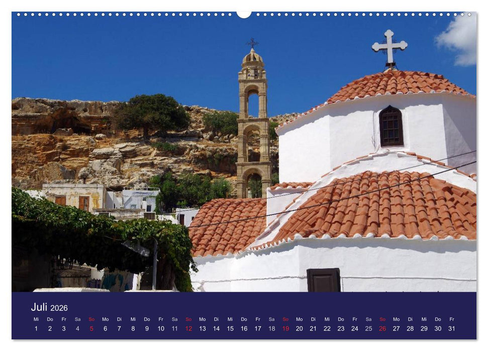Rhodos mit Lindos und Symi (CALVENDO Premium Wandkalender 2026)