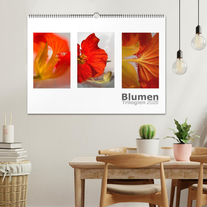 Blumen Trilogien (CALVENDO Wandkalender 2026)