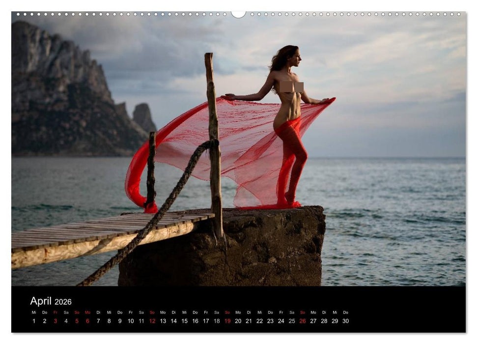 Landschaftsaktbilder Ibiza und Lanzarote (CALVENDO Premium Wandkalender 2026)
