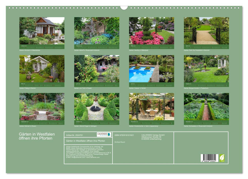 Gärten in Westfalen öffnen ihre Pforten (CALVENDO Wandkalender 2026)