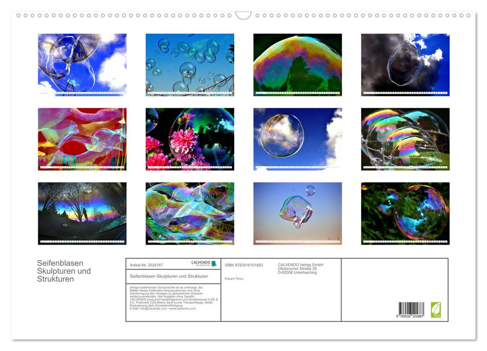 Seifenblasen Skulpturen und Strukturen (CALVENDO Wandkalender 2026)