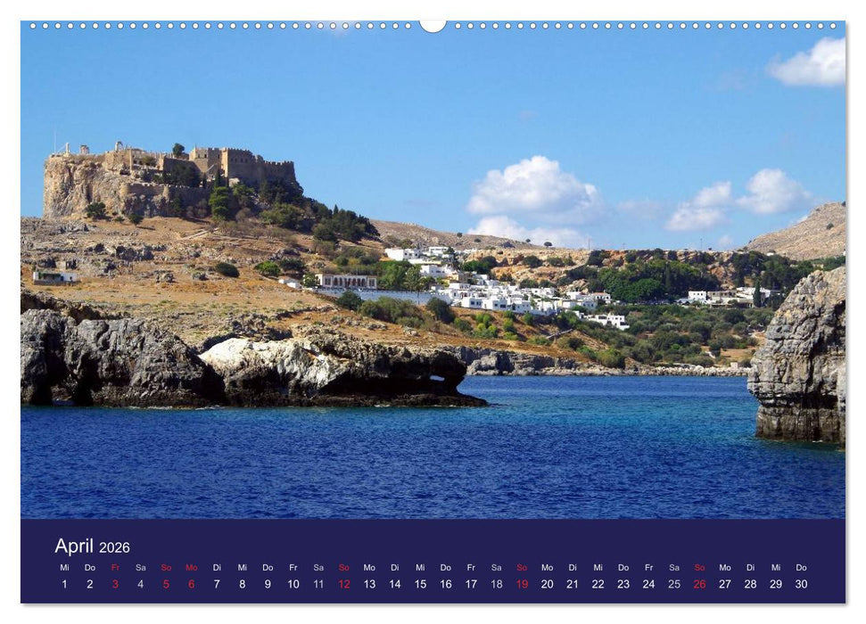 Rhodos mit Lindos und Symi (CALVENDO Wandkalender 2026)