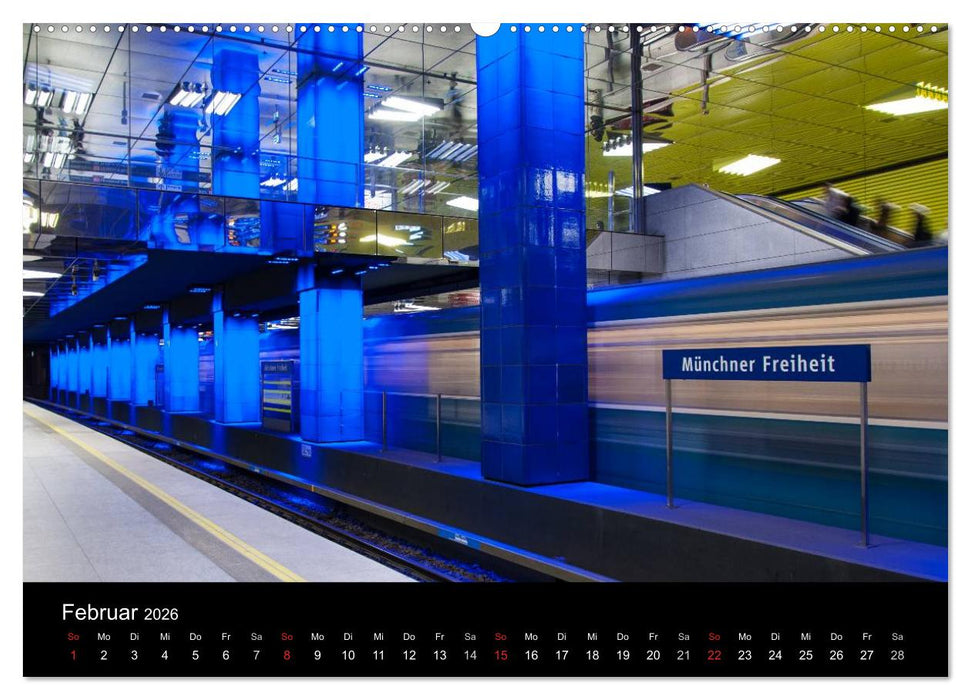 U-Bahn in München (CALVENDO Wandkalender 2026)
