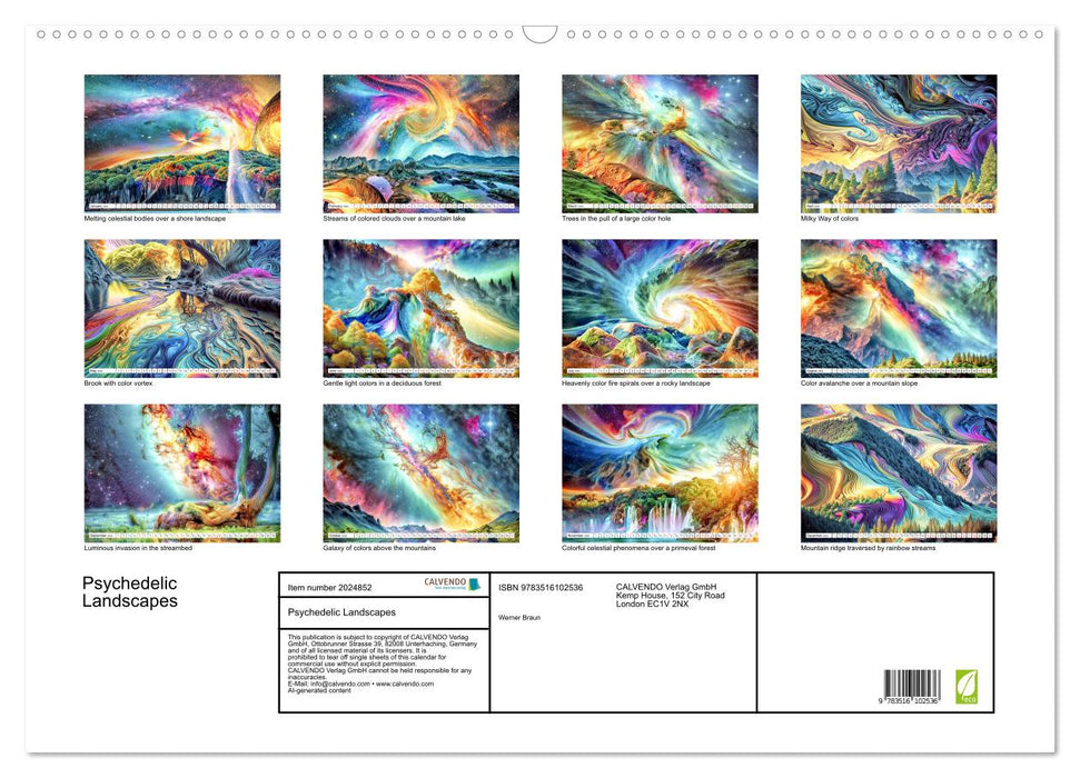 Psychedelic Landscapes (CALVENDO Monthly Calendar 2026)