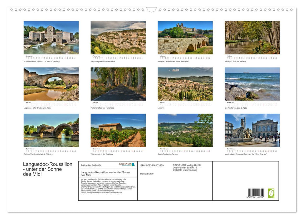 Languedoc-Roussillon - unter der Sonne des Midi (CALVENDO Wandkalender 2026)