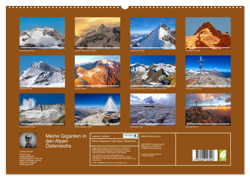 Meine Giganten in den Alpen Österreichs (CALVENDO Premium Wandkalender 2026)