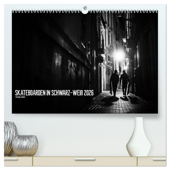 Skateboarden in Schwarz-Weiß (CALVENDO Premium Wandkalender 2026)