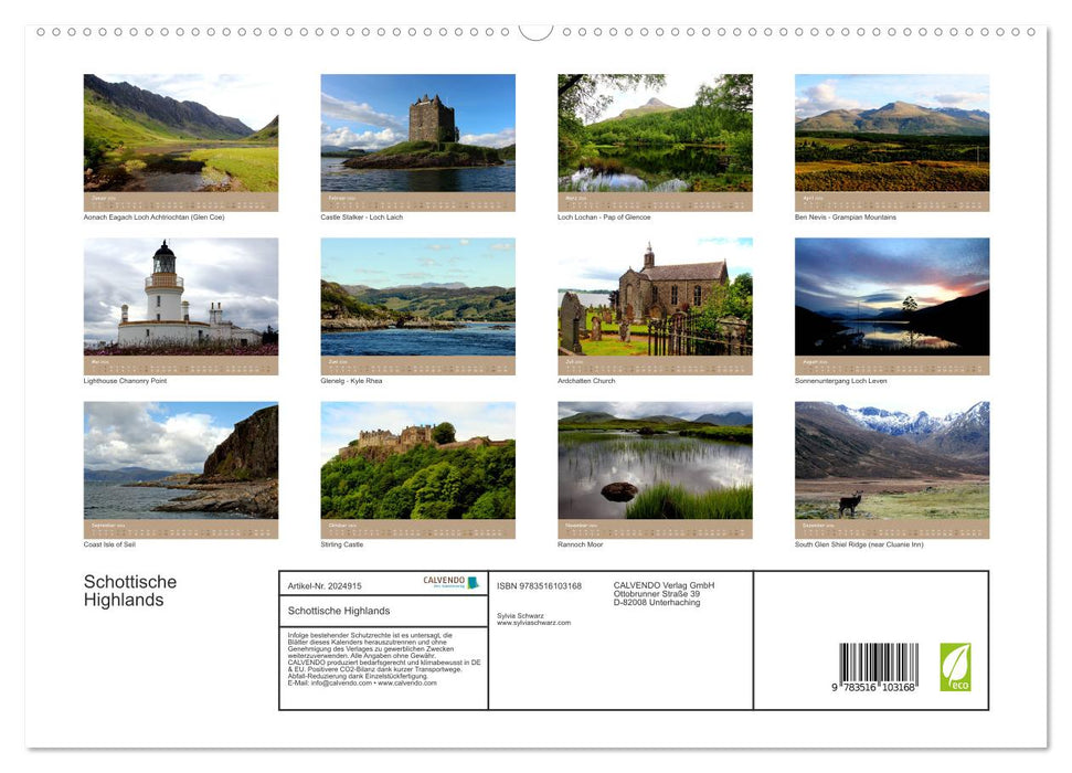 Schottische Highlands (CALVENDO Premium Wandkalender 2026)