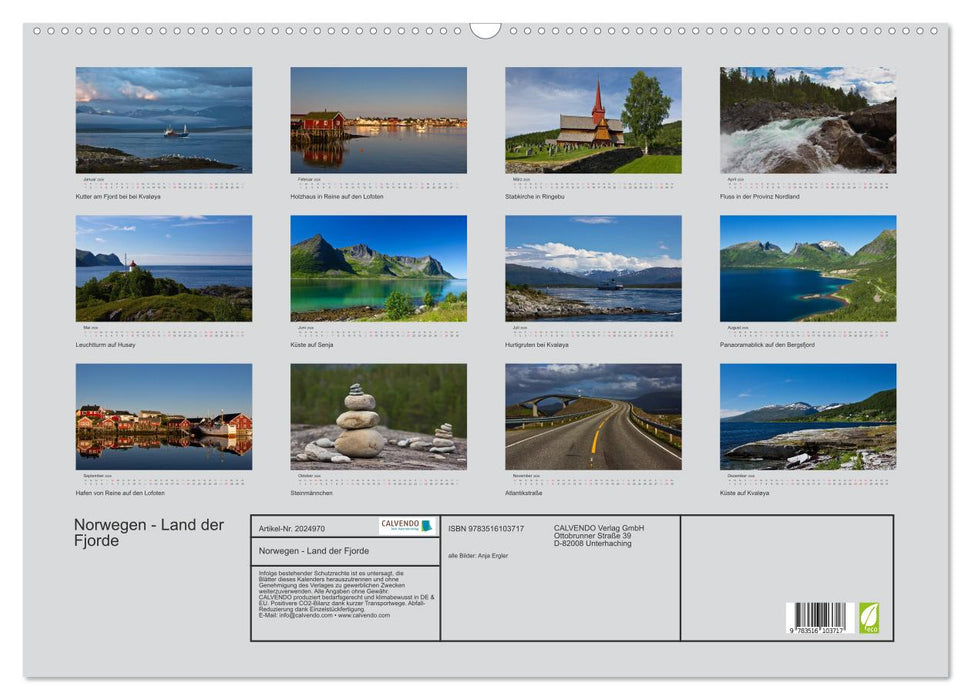 Norwegen - Land der Fjorde (CALVENDO Wandkalender 2026)