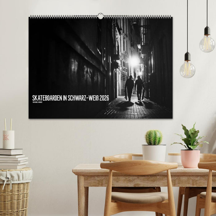 Skateboarden in Schwarz-Weiß (CALVENDO Wandkalender 2026)