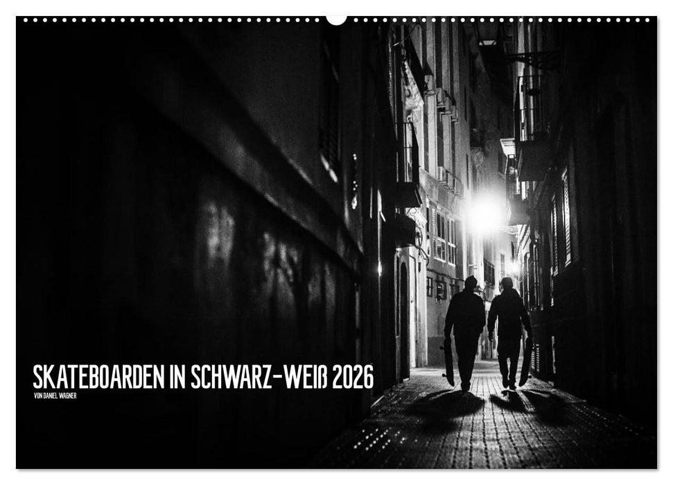 Skateboarden in Schwarz-Weiß (CALVENDO Wandkalender 2026)