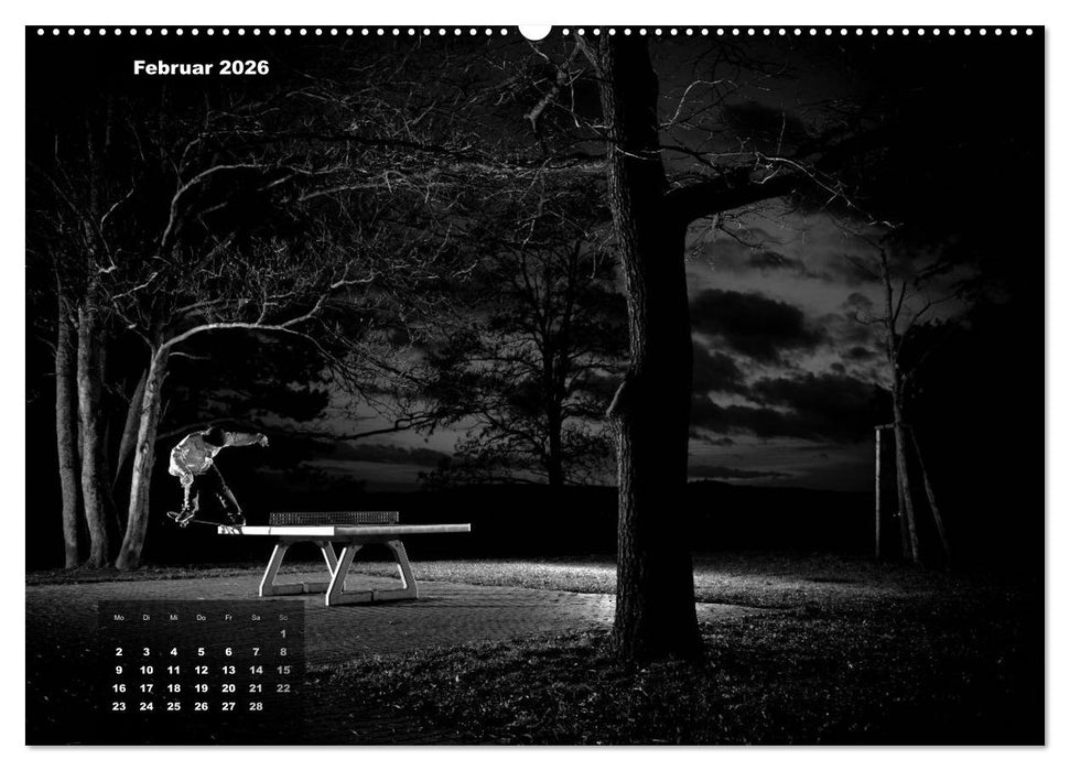 Skateboarden in Schwarz-Weiß (CALVENDO Wandkalender 2026)