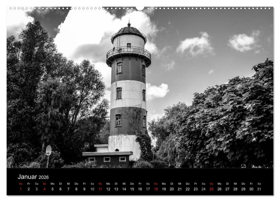 Bremerhaven - Blickpunkte Schwarzweiß (CALVENDO Premium Wandkalender 2026)