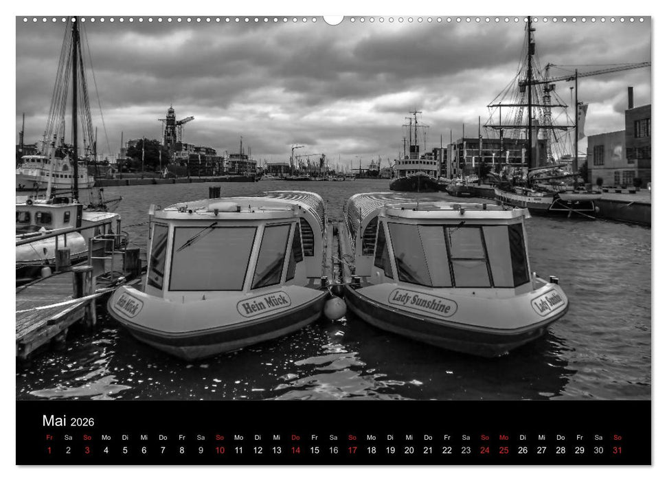 Bremerhaven - Blickpunkte Schwarzweiß (CALVENDO Premium Wandkalender 2026)