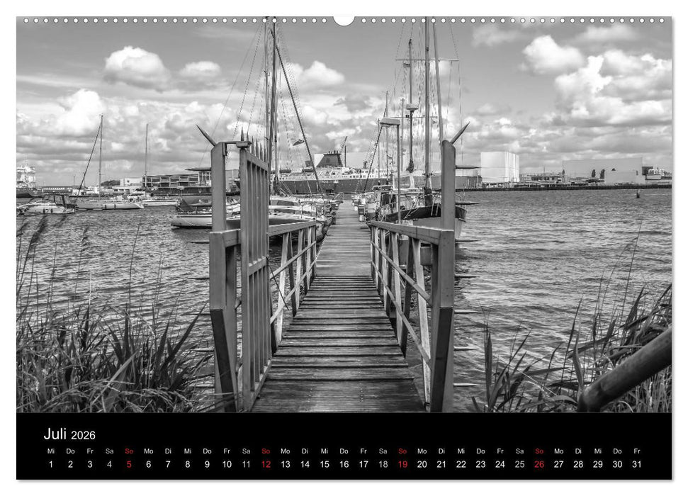 Bremerhaven - Blickpunkte Schwarzweiß (CALVENDO Premium Wandkalender 2026)