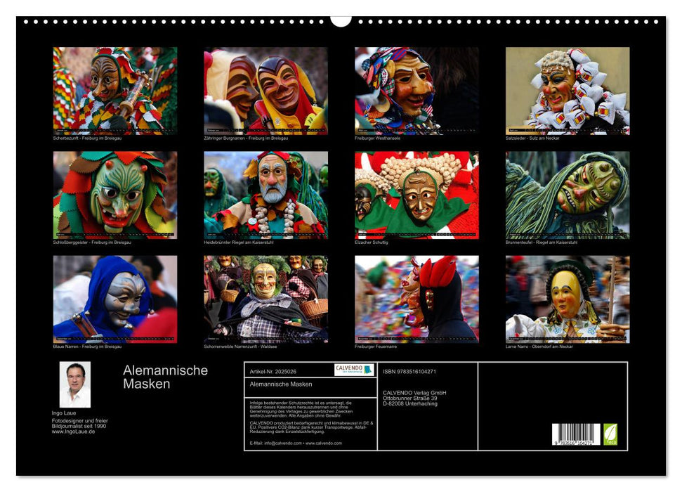 Alemannische Masken (CALVENDO Wandkalender 2026)