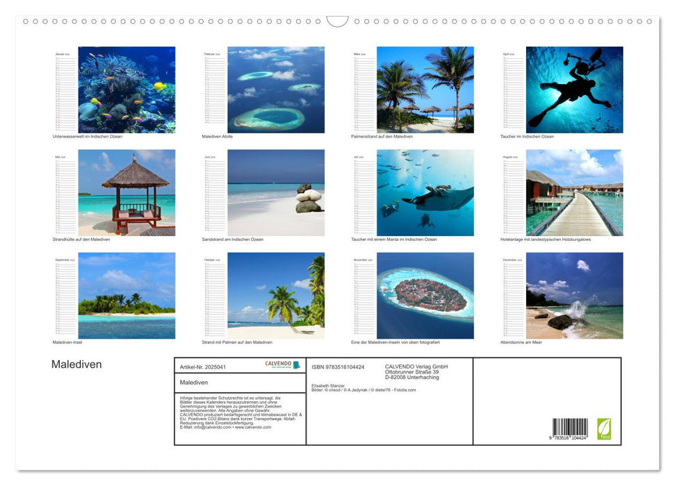 Malediven (CALVENDO Wandkalender 2026)