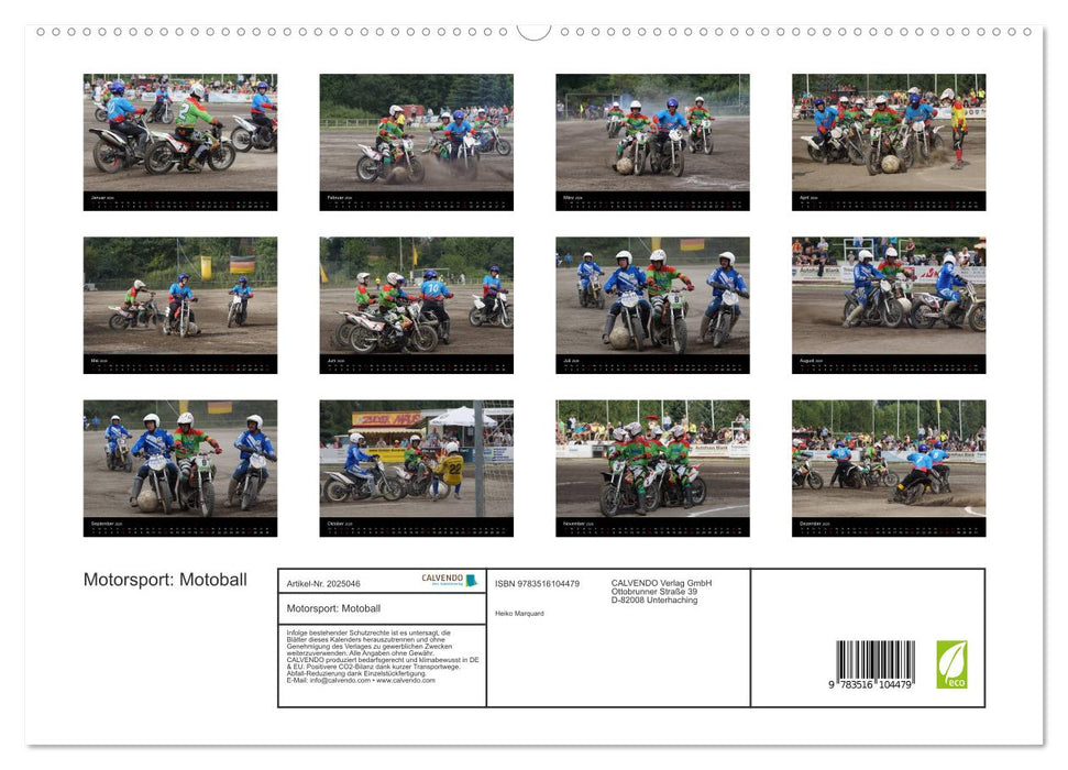 Motorsport: Motoball (CALVENDO Premium Wandkalender 2026)
