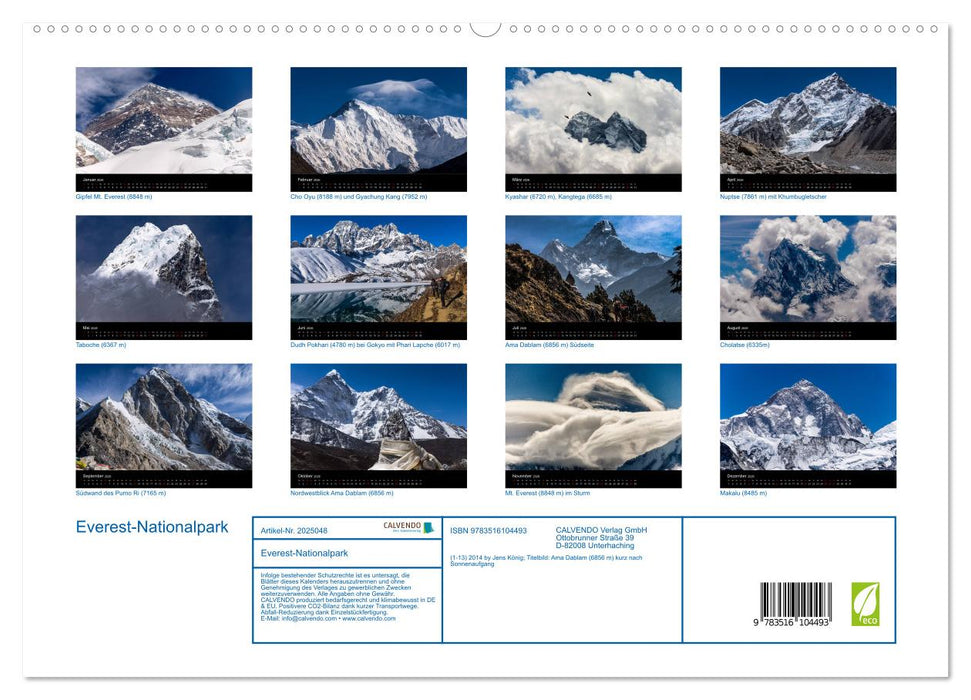 Everest-Nationalpark (CALVENDO Premium Wandkalender 2026)