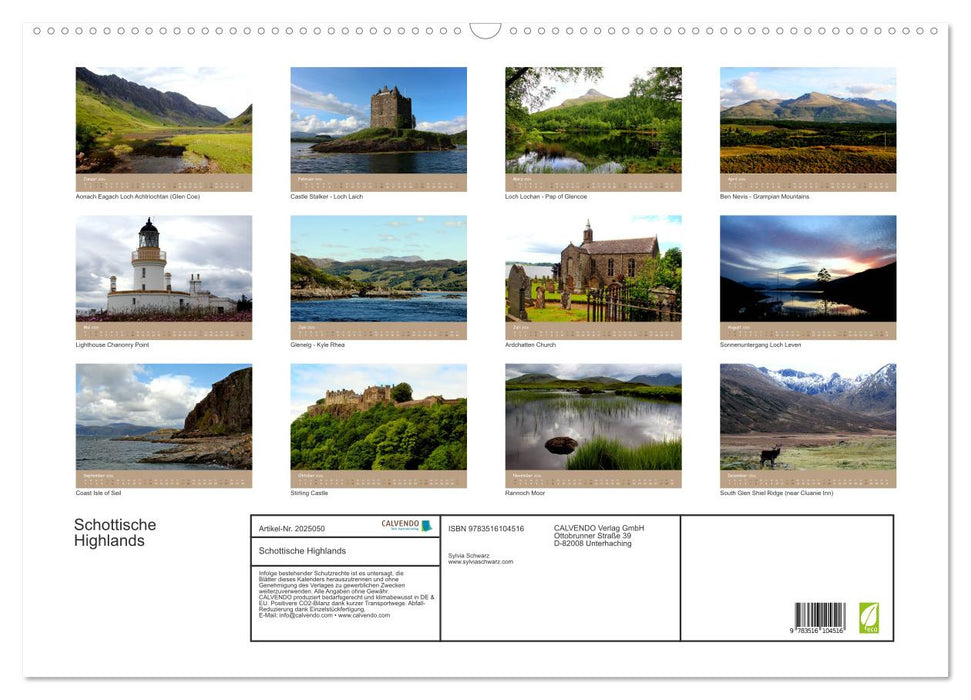 Schottische Highlands (CALVENDO Wandkalender 2026)
