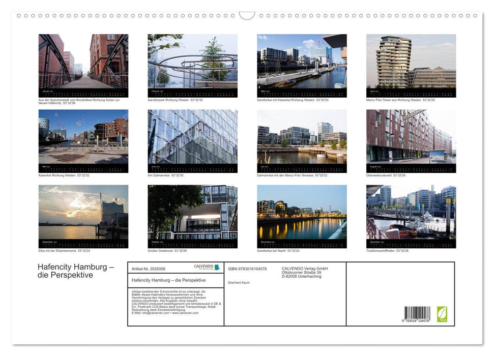 Hafencity Hamburg – die Perspektive (CALVENDO Wandkalender 2026)