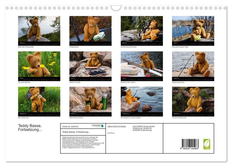 Teddy Basse, Fortsetzung... (CALVENDO Wandkalender 2026)