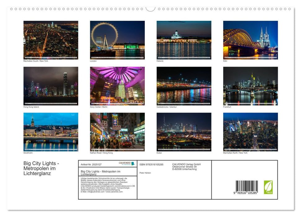 Big City Lights - Metropolen im Lichterglanz (CALVENDO Premium Wandkalender 2026)
