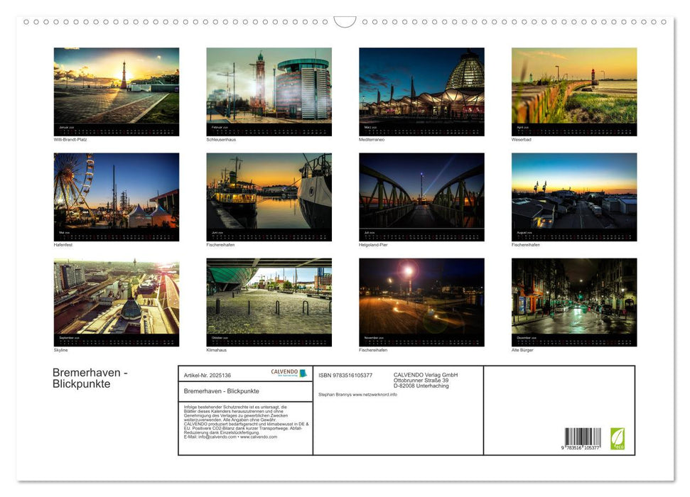 Bremerhaven - Blickpunkte (CALVENDO Wandkalender 2026)