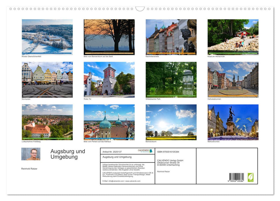 Augsburg und Umgebung (CALVENDO Wandkalender 2026)