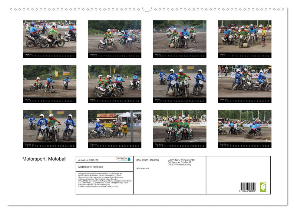 Motorsport: Motoball (CALVENDO Wandkalender 2026)
