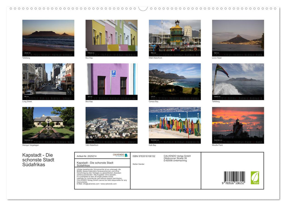 Kapstadt - Die schonste Stadt Südafrikas (CALVENDO Premium Wandkalender 2026)