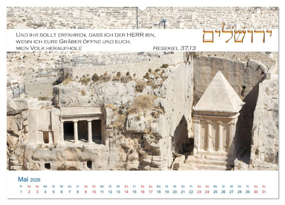Jerusalem. Kalender mit Bibelworten (CALVENDO Premium Wandkalender 2026)