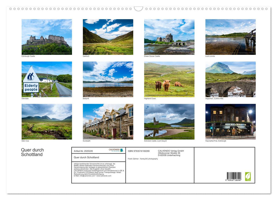 Quer durch Schottland (CALVENDO Wandkalender 2026)