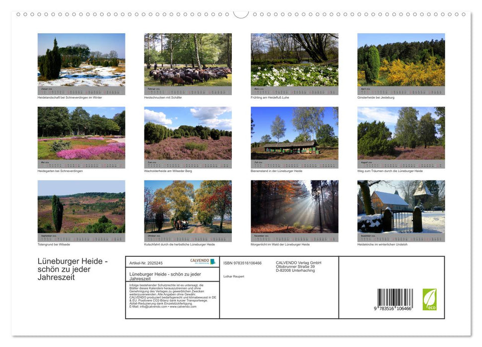Lüneburger Heide - schön zu jeder Jahreszeit (CALVENDO Premium Wandkalender 2026)