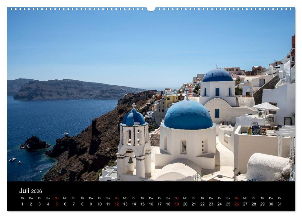 Santorin Trauminsel (CALVENDO Premium Wandkalender 2026)