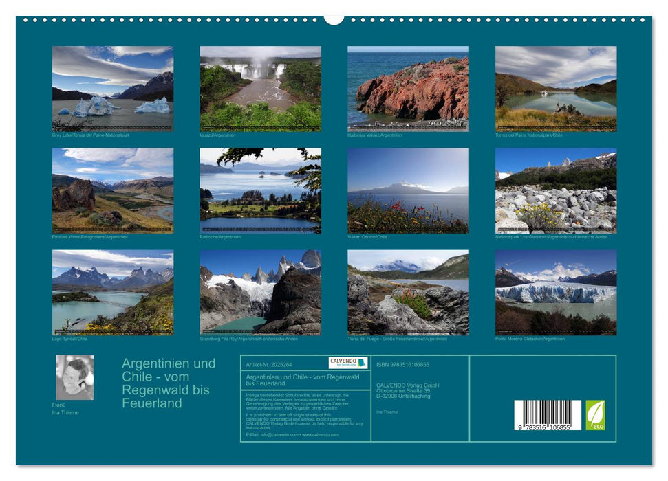 Argentinien und Chile - vom Regenwald bis Feuerland (CALVENDO Premium Wandkalender 2026)