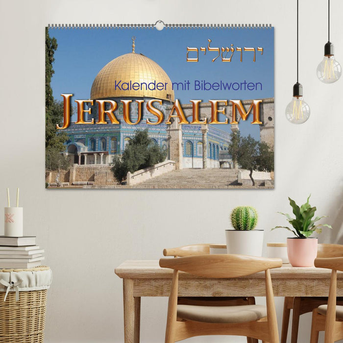 Jerusalem. Kalender mit Bibelworten (CALVENDO Wandkalender 2026)